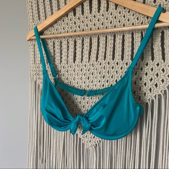 Vintage Sunsets Teal Underwire Bikini Bra Top - Picture 12 of 14